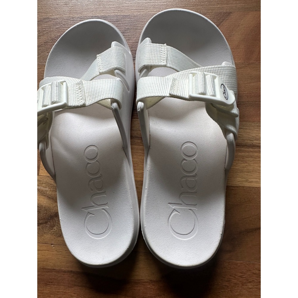 Chaco Chillos Slide Sandals Womens 7 White Adjustable Z-Strap Lightweight EVA